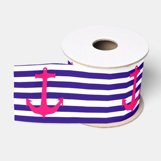 Roze anker- en neusbanden grosgrain lint (Spoel)