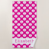 Roze Anker Gepersonaliseerd Strandlaken (Voorkant)