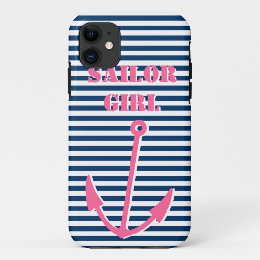 Roze anker iPhone 5 hoesje | Sailor-meisje (Achterkant)