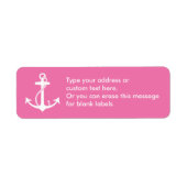 Roze Anker Return Address Labels (Voorkant)
