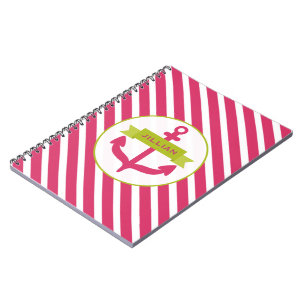 Roze anker & Stripes notebook Notitieboek