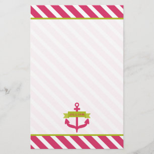 Roze anker & Stripes - Speciaal papier