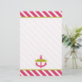 Roze anker & Stripes - Speciaal papier (Staand voorkant)