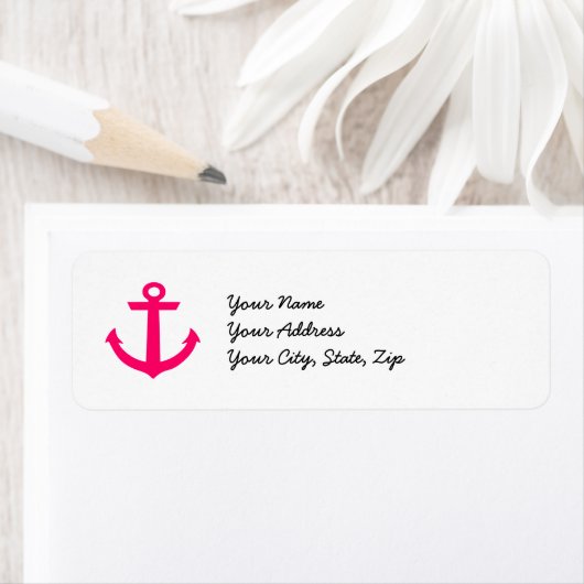 Roze Ankerlabel Etiket (Insitu)