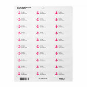 Roze Ankerlabel Etiket (Full Sheet)