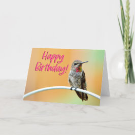 Roze Anna's Hummingbird Foto Birthday Card Bedankkaart
