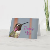Roze Anna's Hummingbird Hartelijk dank Bedankkaart (Voorkant)