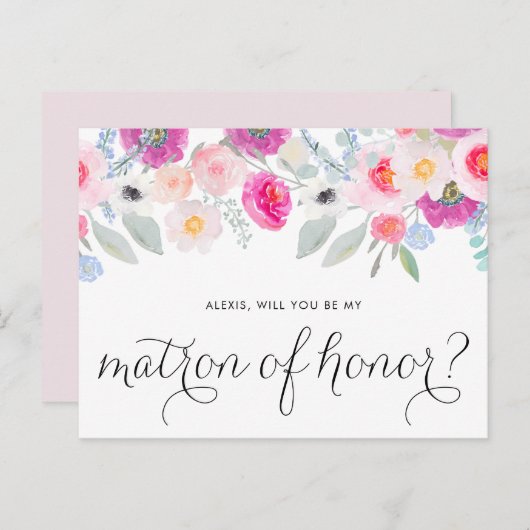  roze annemone zal je mijn tactiek van eer zijn uitnodiging briefkaart (Voorkant / Achterkant)