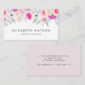  roze annemonen en Rozen Floral Visitekaartje (Voorkant / Achterkant)