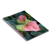 Roze Anthurium Bloemen Bloemstuk Notitieboek (Rechterzijde)