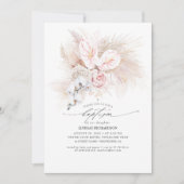 Roze Anthurium en Pampas Grass Floral Baptisme Kaart (Voorkant)