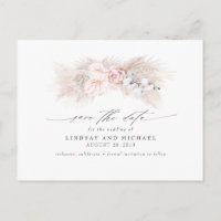 Roze Anthuriums en Pampas Gras Save the Date