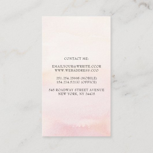 Roze Anthuriums Pampas Grass en Stoffige Roze Roze Visitekaartje (Achterkant)