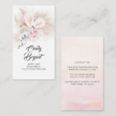 Roze Anthuriums Pampas Grass en Stoffige Roze Roze Visitekaartje (Voorkant / Achterkant)