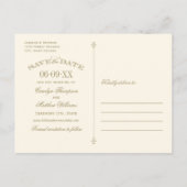 Roze Antiek Bloei Save the Date Aankondigingskaart (Achterkant)