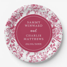 Roze Antiek Chinoiserie bruiloft Papieren Bordje