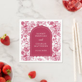 Roze Antiek Chinoiserie bruiloft Servet (Insitu)