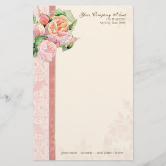 Roze Antiek Elegant Lavish Franse Rozen Briefpapier