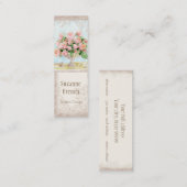 Roze Antiek  Elegant Lavish Franse Rozen Mini Visitekaartje (Voorkant / Achterkant)