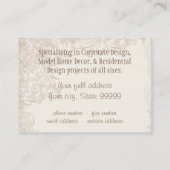 Roze Antiek  Elegant Lavish Franse Rozen Visitekaartje (Achterkant)