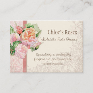 Roze Antiek  Elegant Lavish Franse Rozen Visitekaartje