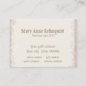 Roze Antiek  Elegant Lavish Franse Rozen Visitekaartje (Achterkant)