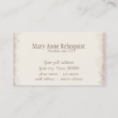 Roze Antiek  Elegant Lavish Franse Rozen Visitekaartje (Achterkant)