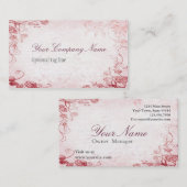  Roze Antiek Floral Visitekaartje (Voorkant / Achterkant)