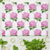 Roze Antiek Hydrangea Illustratiepatroon Theedoek (Gevouwen)