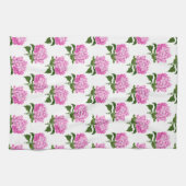 Roze Antiek Hydrangea Illustratiepatroon Theedoek (Horizontaal)