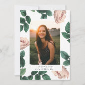 Roze Antiek Roos Foto University Afstudeerder Aankondiging (Voorkant)