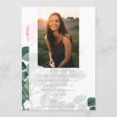 Roze Antiek Roos Foto University Afstudeerder Kaart (Achterkant)