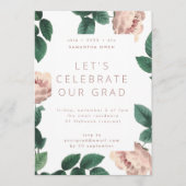 Roze Antiek Roos Foto University Afstudeerder Kaart (Voorkant)