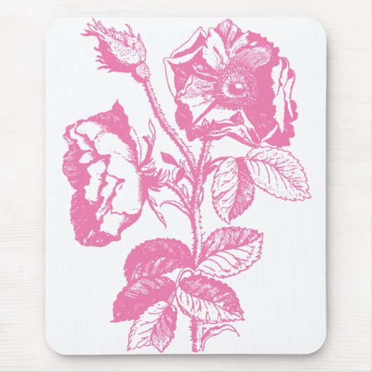 Roze Antiek Roos Muismat (Voorkant)