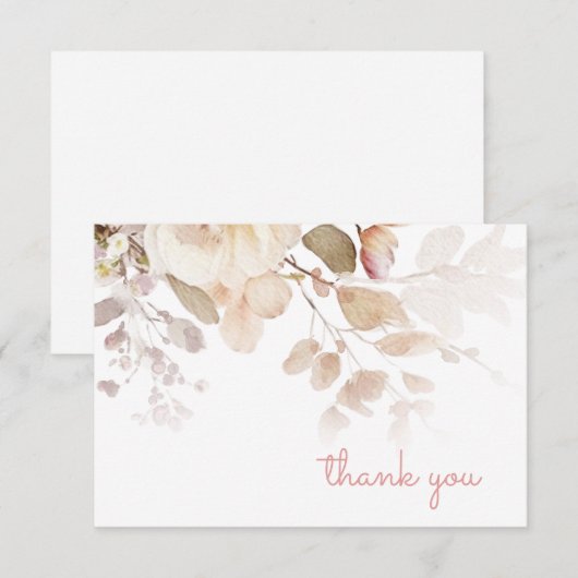 Roze antieke bedankkaart (Voorkant / Achterkant)