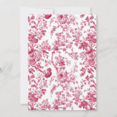 Roze Antieke Chinoiserie Bruiloft Kaart (Achterkant)