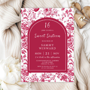 Roze Antieke Chinoiserie Sweet Sixteen Kaart