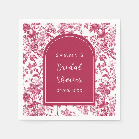 Roze Antieke Chinoiserie Vrijgezellenfeest Servet (Voorkant)