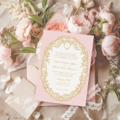 Roze Antieke Paris Monogram Uitnodiging