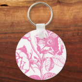 Roze Antieke Roos Sleutelhanger (Voorkant)