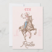 Roze Any Age Cowgirl Rodeo Verjaardag Kaart (Achterkant)