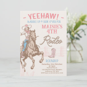  Roze Any Age Cowgirl Rodeo Verjaardag Kaart