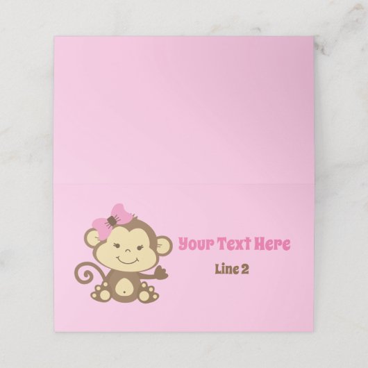 Roze Apenzak Topper of Plaats Kaart Plaatskaartje (Buitenkant ongevouwen)