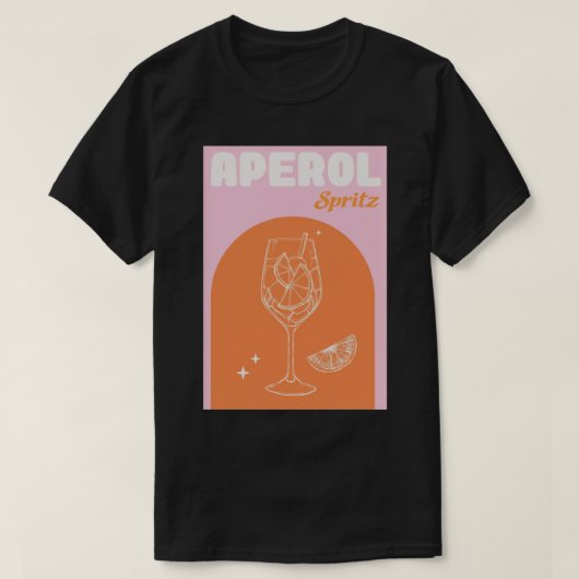 Roze Aperol Spritz T-shirt (Design voorkant)