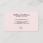 Roze Apiarist Logo Gold Bumble Bee Honeycomb Visitekaartje (Achterkant)