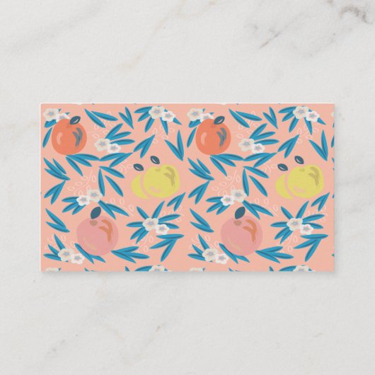 Roze appel Bloemenpatroon Docent Visitekaartje (Achterkant)