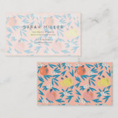 Roze appel Bloemenpatroon Docent Visitekaartje (Voorkant / Achterkant)