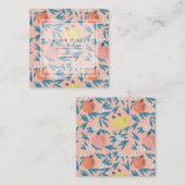 Roze Appel Bloempatroon Leraar SQ Visitekaartje (Voorkant / Achterkant)