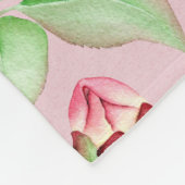 Roze appel bloesem met monogram fleece deken (Hoek)