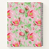 Roze appel bloesem met monogram notitieboek (Achterkant)